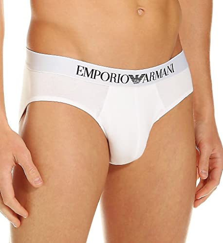 Emporio Armani Herren-Slip, Baumwolle, Weiß, Medium von Emporio Armani