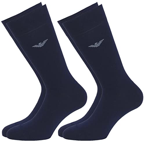 Emporio Armani Herren 2-Pack Short Socks, Marine, Einheitsgröße (2er Pack) von Emporio Armani