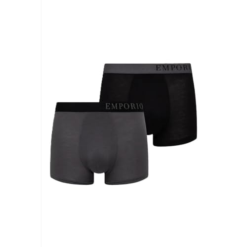 Emporio Armani Herren Soft Touch Bamboo Viscose 2-Pack Trunk Badehosen, Magnete/Nero, XL Emporio Armani Herren Soft Touch Bamboo Viscose 2-Pack Trunk Badehosen, Magnete/Nero, XL von Emporio Armani