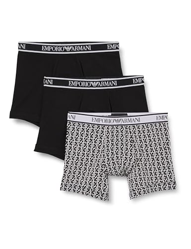 Emporio Armani Herren Stretch Cotton Core Logoband 3-Pack Trunk, MARIN/PR MARIN/MARIN, S (3er Pack) von Emporio Armani