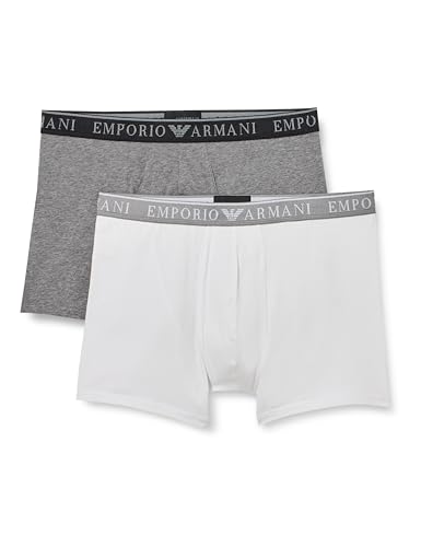 Emporio Armani Herren Stretch Cotton Endurance 2-Pack Midwaist Boxer Briefs, MEDIUM Melange Grey/Black, XL (2er Pack) von Emporio Armani