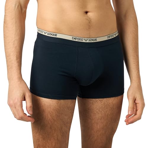 Emporio Armani Herren Stretch Cotton Piping Logoband Trunks, Marine, S von Emporio Armani