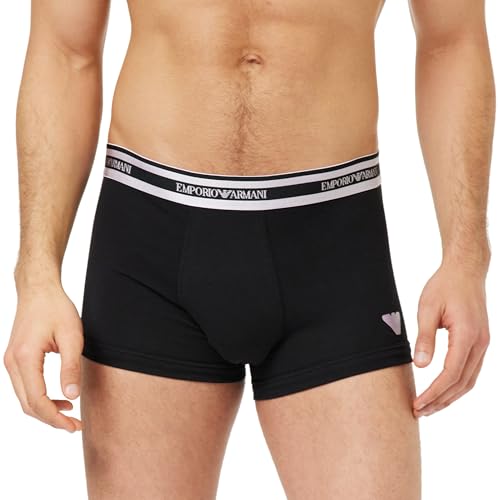 Emporio Armani Herren Stretch Cotton Shiny Logoband Trunks, Black, L von Emporio Armani