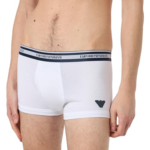 Emporio Armani Herren Stretch Cotton Shiny Logoband Trunks, White, S Emporio Armani Herren Stretch Cotton Shiny Logoband Trunks, White, S von Emporio Armani