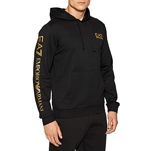 Emporio Armani Herren-Sweatshirt mit Kapuze EA7 8NPM18 PJ05Z, Sweatshirt Hoodie, Schwarz/goldenes Logo, L Emporio Armani Herren-Sweatshirt mit Kapuze EA7 8NPM18 PJ05Z, Sweatshirt Hoodie, Schwarz/goldenes Logo, L von Emporio Armani
