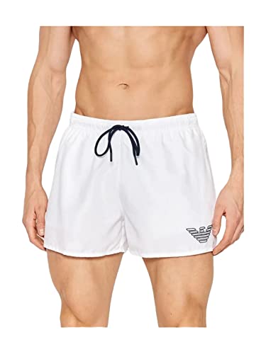Emporio Armani Swimwear Herren Boxer Essential Swim Trunks, Weiß, 54 von Emporio Armani Swimwear