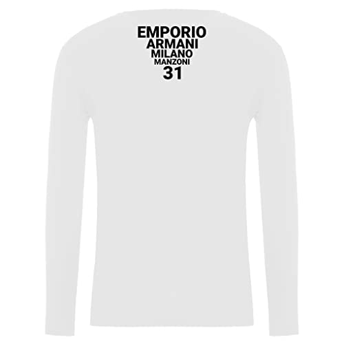Emporio Armani Herren-T-Shirt 111023 1A725, langärmlig, Rundhalsausschnitt (Weiß, L), weiß, L von Emporio Armani