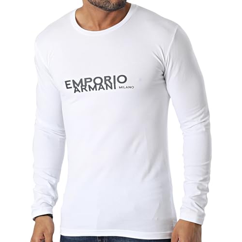 Emporio Armani Herren T-Shirt 111023 2F725, Langarm-T-Shirt, Rundhalsausschnitt, taillierte Weste, Weiß, Large Emporio Armani Herren T-Shirt 111023 2F725, Langarm-T-Shirt, Rundhalsausschnitt, taillierte Weste, Weiß, Large von Emporio Armani