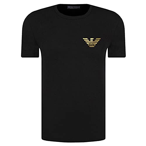 Emporio Armani Herren T-Shirt 111035 0A526, Kurzarm, Rundhals (Schwarz, L) von Emporio Armani