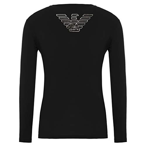 Emporio Armani Herren T-Shirt 111653 CC735, Lange Ärmel, Rundhals (Schwarz, L) von Emporio Armani