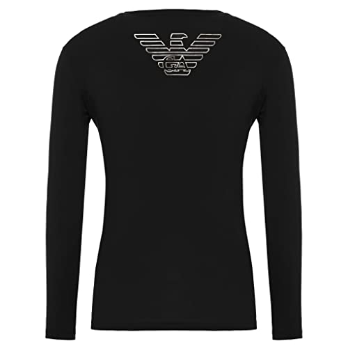 Emporio Armani Herren T-Shirt 111653 CC735, Lange Ärmel, Rundhals (Schwarz, M) von Emporio Armani