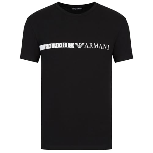 Emporio Armani Herren T-Shirt 111971 2F525, Kurzarm-T-Shirt, Rundhalsausschnitt, Slim, Schwarz , XL von Emporio Armani