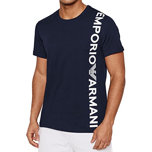 Emporio Armani Herren T-Shirt 211831 2R479, Kurzarm-T-Shirt, Rundhalsausschnitt, dunkelblau, Medium von Emporio Armani