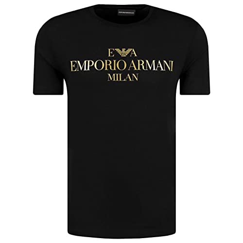 Emporio Armani Herren-T-Shirt 3G1TM4 1JHRZ, Kurzarm, Rundhalsausschnitt, Schwarz , Small von Emporio Armani