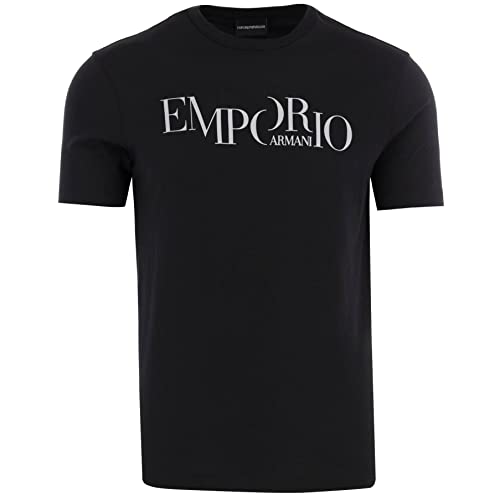 Emporio Armani Herren-T-Shirt 6Z1TA6 1JPZZ, kurzarm, Rundhalsausschnitt, Schwarz , XL von Emporio Armani