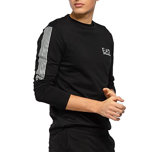 Emporio Armani Herren T-Shirt EA7, Langarm-T-Shirt, Rundhalsausschnitt, Schwarz , Medium Emporio Armani Herren T-Shirt EA7, Langarm-T-Shirt, Rundhalsausschnitt, Schwarz , Medium von Emporio Armani