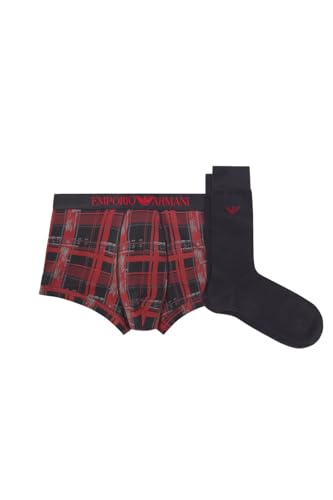 Emporio Armani Herren Tartan Mix Gift Set SOCKEN + Trunk, Stampa SCOZZES/MARIN, M von Emporio Armani