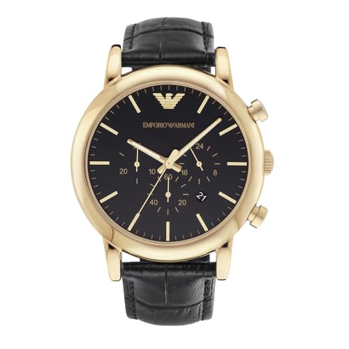 Emporio Armani Herren-Chronograph, Edelstahluhr, 46 mm Gehäusegröße von Emporio Armani