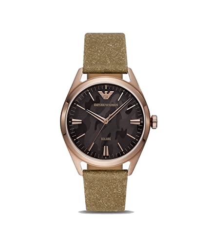 Emporio Armani Herren-Uhren Analog Solar One Size Bronze 32018304 von Emporio Armani