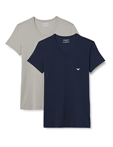 Emporio Armani Herren 111512cc717 T Shirt 2er Pack, Grau/Navy, M EU von Emporio Armani