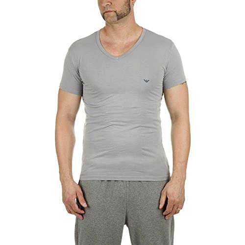 Emporio Armani Herren Unterhemd 111512CC717, 2er Pack, Mehrfarbig (GRIGIO/MARINE 13742),Small (Herstellergröße: S) von Emporio Armani Underwear