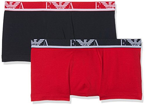 Emporio Armani Herren Unterwäsche 1112108P715, 2er Pack, Mehrfarbig (Tango Red/Marine 26674), Medium von Emporio Armani