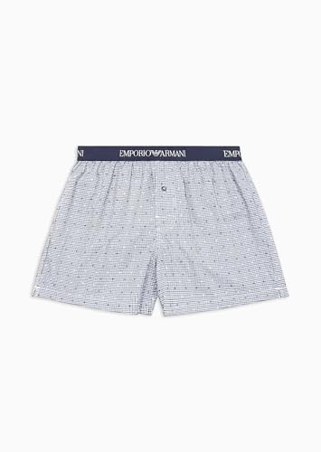 Emporio Armani Herren Yarn Dyed Cotton Boxer-Shorts, Vichy, XL von Emporio Armani