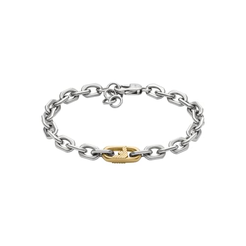 Emporio Armani Herrenarmband aus Leder oder Edelstahl mit Karabiner-, Schieber- oder Druckknopfverschluss, Silber-Grau von Emporio Armani