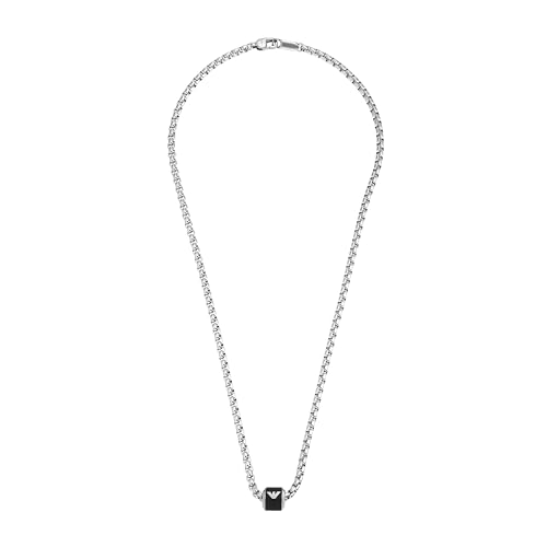 Emporio Armani Halskette Für Männer Essential, Länge: 525mm, Höhe: 10mm, Breite: 11mm Silberne Edelstahl Halskette, EGS2910040 von Emporio Armani