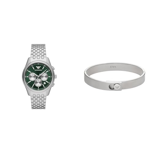 Emporio Armani Herrenuhr und Armband, Silber Edelstahl, Set Emporio Armani Herrenuhr und Armband, Silber Edelstahl, Set von Emporio Armani