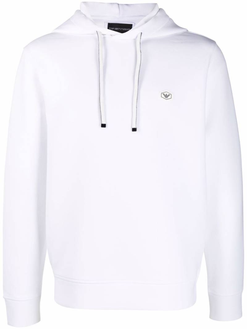 Emporio Armani Hoodie mit Logo-Patch - Weiß von Emporio Armani