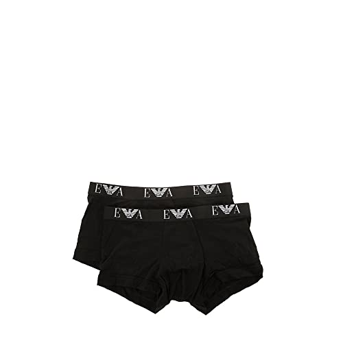 Emporio Armani Herren Essential Monogram 2-pack Boxershorts, Black/Black, M EU von Emporio Armani Underwear