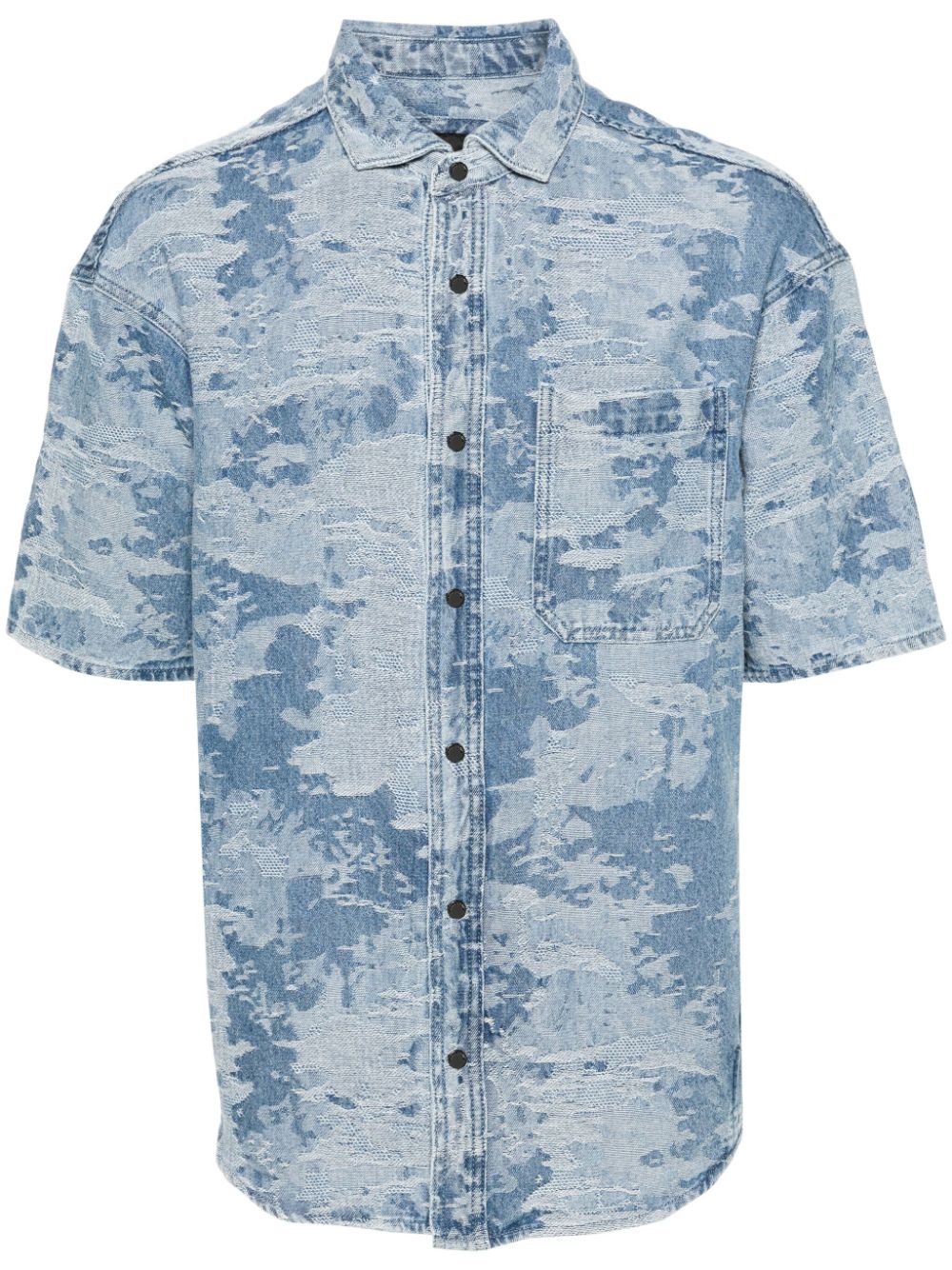 Emporio Armani Jeanshemd mit Camouflage-Print - Blau von Emporio Armani