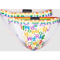 Emporio Armani Jockstrap mit eingewebtem Logo Modell 'RAINBOW' in Weiss, Größe XL von Emporio Armani