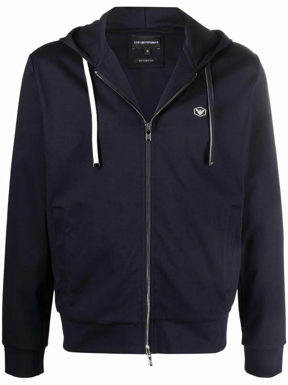 Emporio Armani Kapuzenjacke mit Logo-Patch - Blau von Emporio Armani