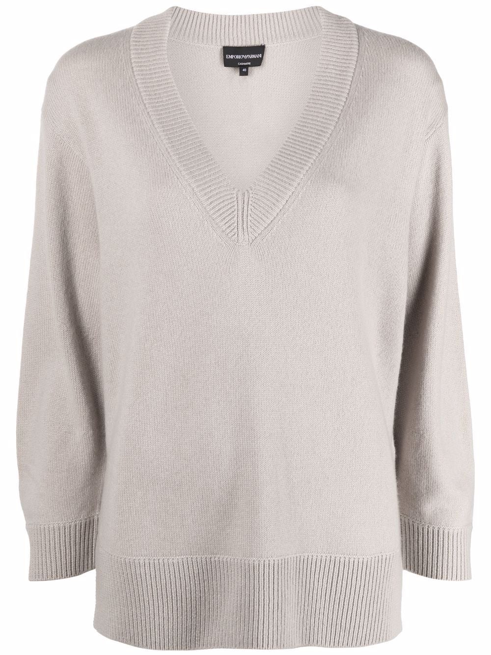 Emporio Armani Kaschmirpullover mit V-Ausschnitt - Nude von Emporio Armani