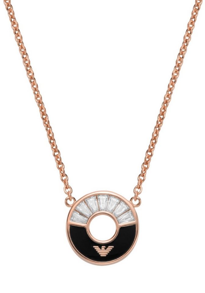 Emporio Armani Kette mit Anhänger EG3555221, EG3557710, mit Onyx, Zirkonia (synth) von Emporio Armani