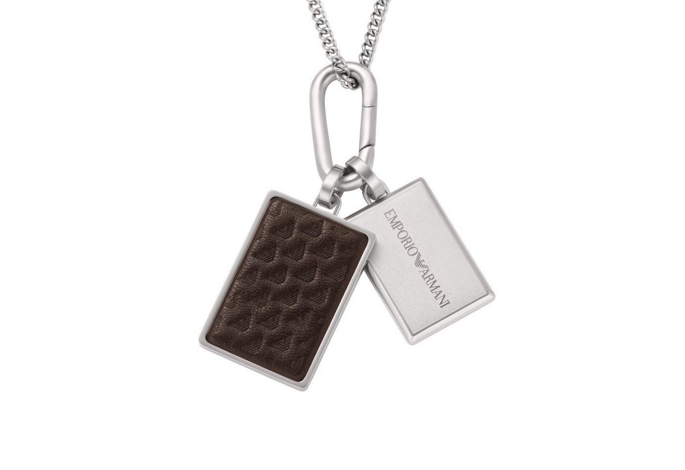 Emporio Armani Kette mit Anhänger Schmuck Geschenk Edelstahl Halsschmuck EAGLE LOGO Dog Tag von Emporio Armani