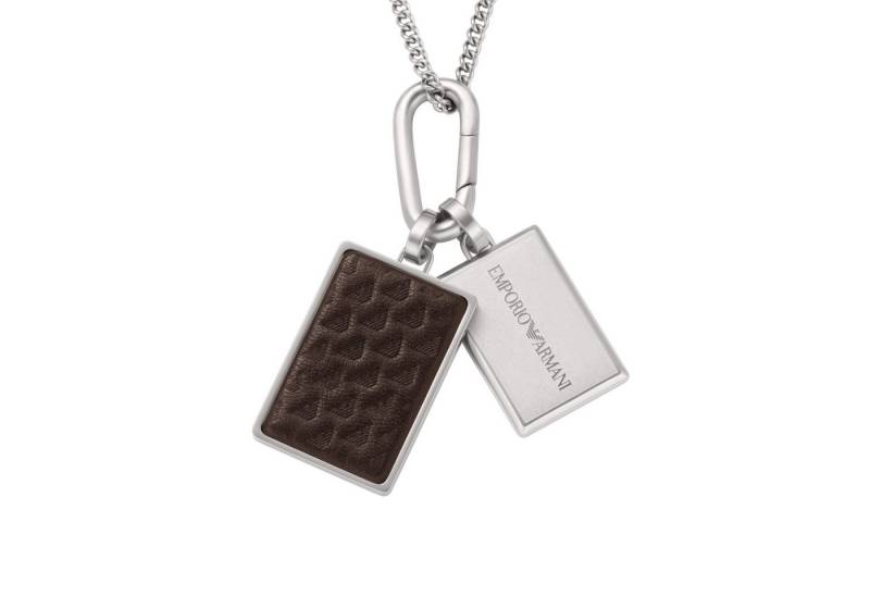 Emporio Armani Kette mit Anhänger Schmuck Geschenk Edelstahl Halsschmuck EAGLE LOGO Dog Tag von Emporio Armani
