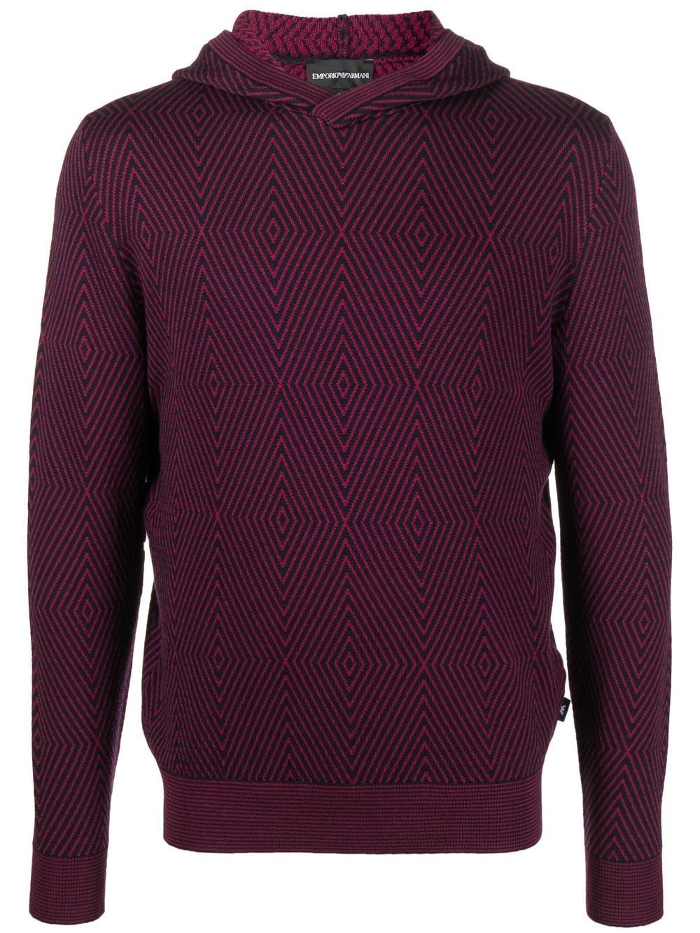 Emporio Armani Kapuzenpullover mit geometrischem Muster - Rosa von Emporio Armani