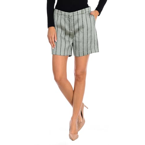 Emporio Armani Damen-Shorts mit geradem Schnitt 1NP41T12416, Grün, mehrfarbig, 38 von Emporio Armani