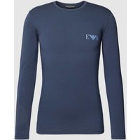 Emporio Armani Longsleeve mit Label-Print in Marine, Größe L von Emporio Armani