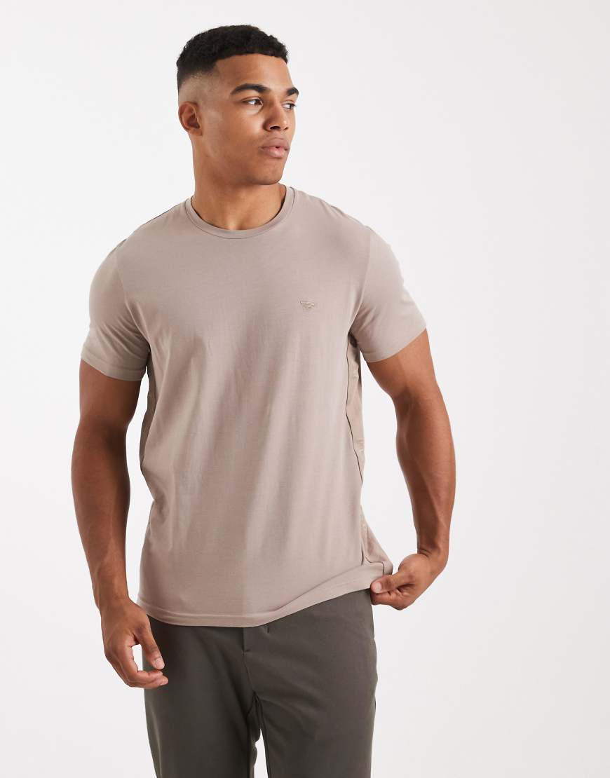 Emporio Armani - Lounge-T-Shirt in Steinbeige-Neutral von Emporio Armani