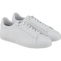 Emporio Armani Low Top Sneaker aus Glattleder mit geprägtem Logo von Emporio Armani