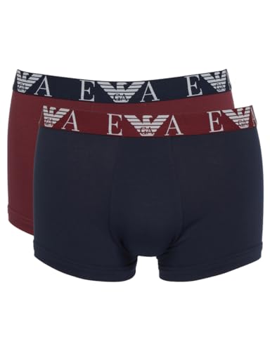 Emporio Armani Men's 2-Pack Bold Monogram Trunk, Marine/Burgundy, X-Large von Emporio Armani