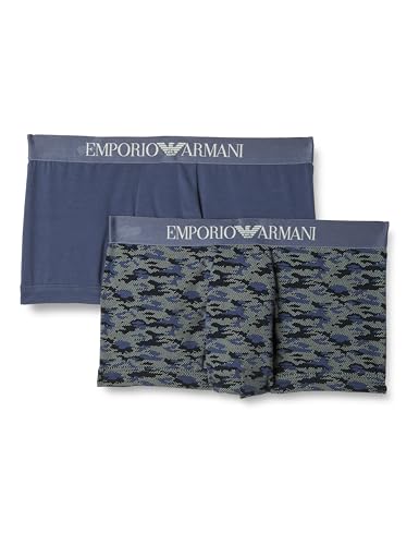 Emporio Armani Men's 2-Pack Classic Pattern Mix Trunk, Camou Print/Indigo, X-Large von Emporio Armani