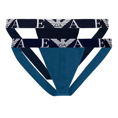 Emporio Armani Men's 2-Pack Jockstrap Bold Monogram Jock Strap, Marine/Octanium, L von Emporio Armani