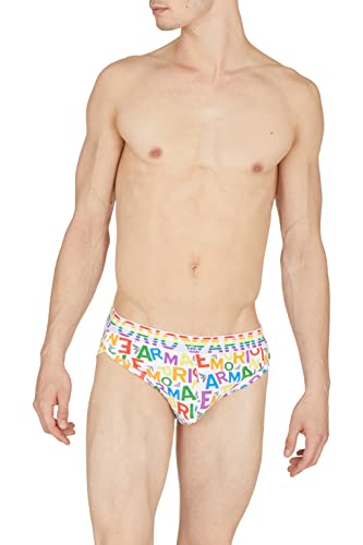 Emporio Armani Men's 2-Pack Logo Briefs, Ea Rainbow Col/White, L von Emporio Armani