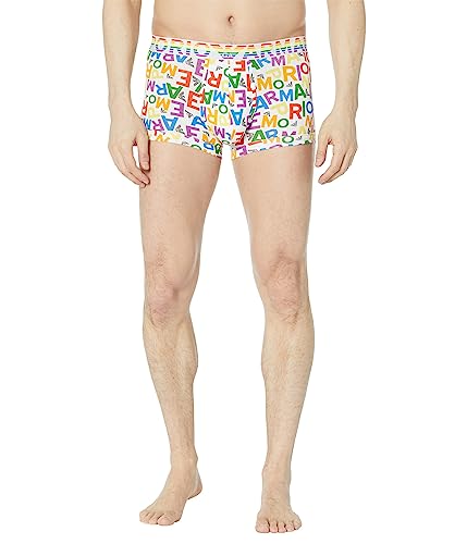 Emporio Armani Men's 2-Pack Logo Trunks, Ea Rainbow Col/White, L von Emporio Armani