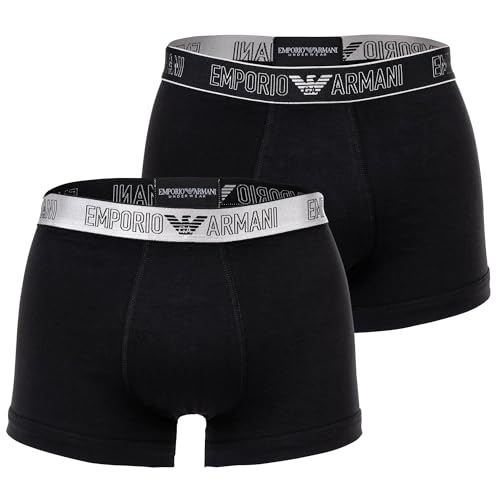 Emporio Armani Men's 2-Pack Silver Set Trunk, Black/Black, X-Large von Emporio Armani